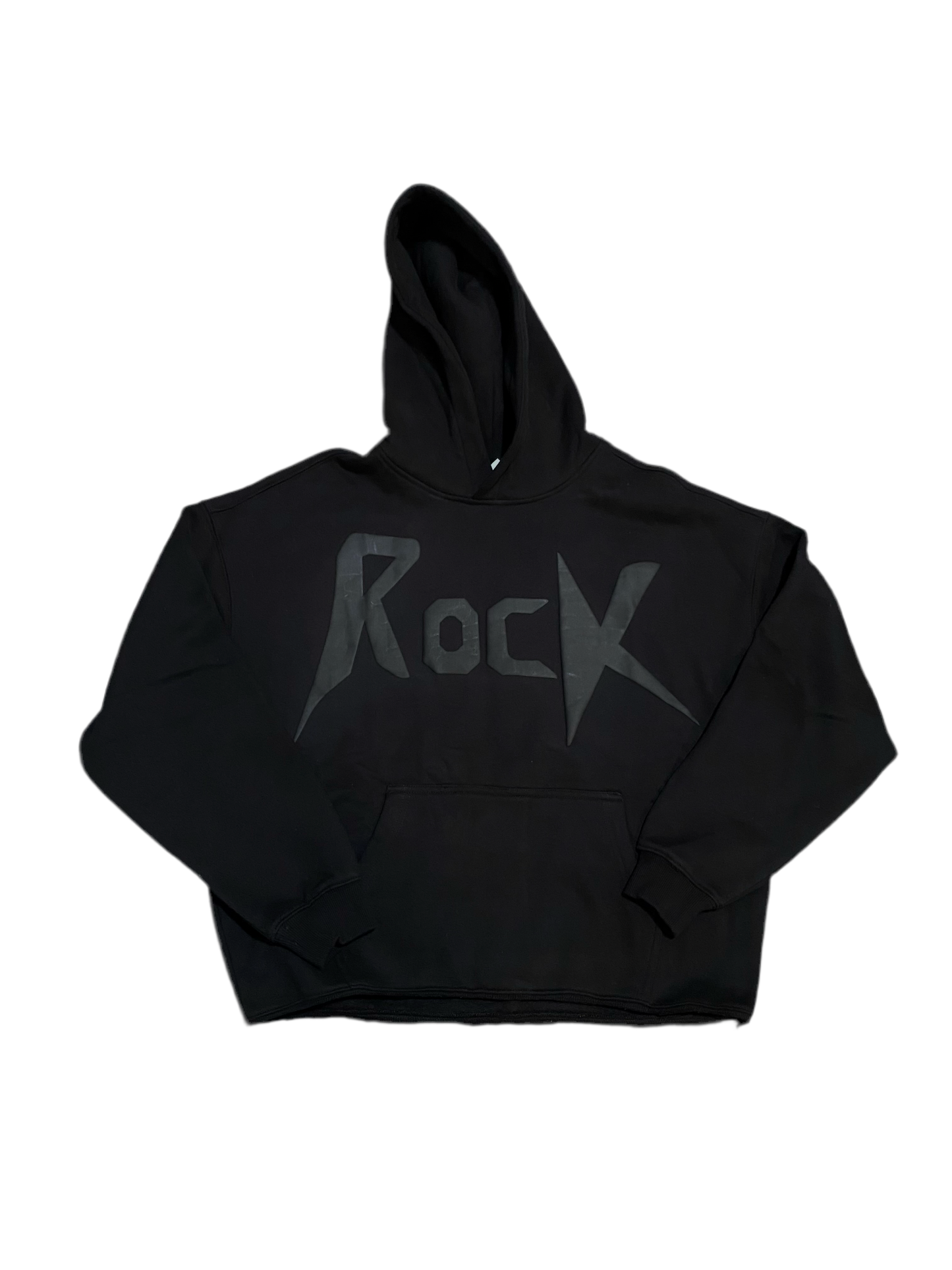 “Rock” Black Puff Print Hoodie