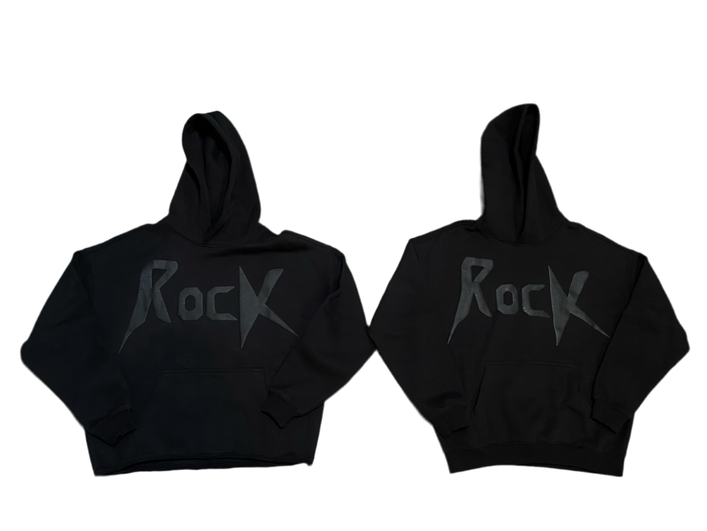 “Rock” Black Puff Print Hoodie