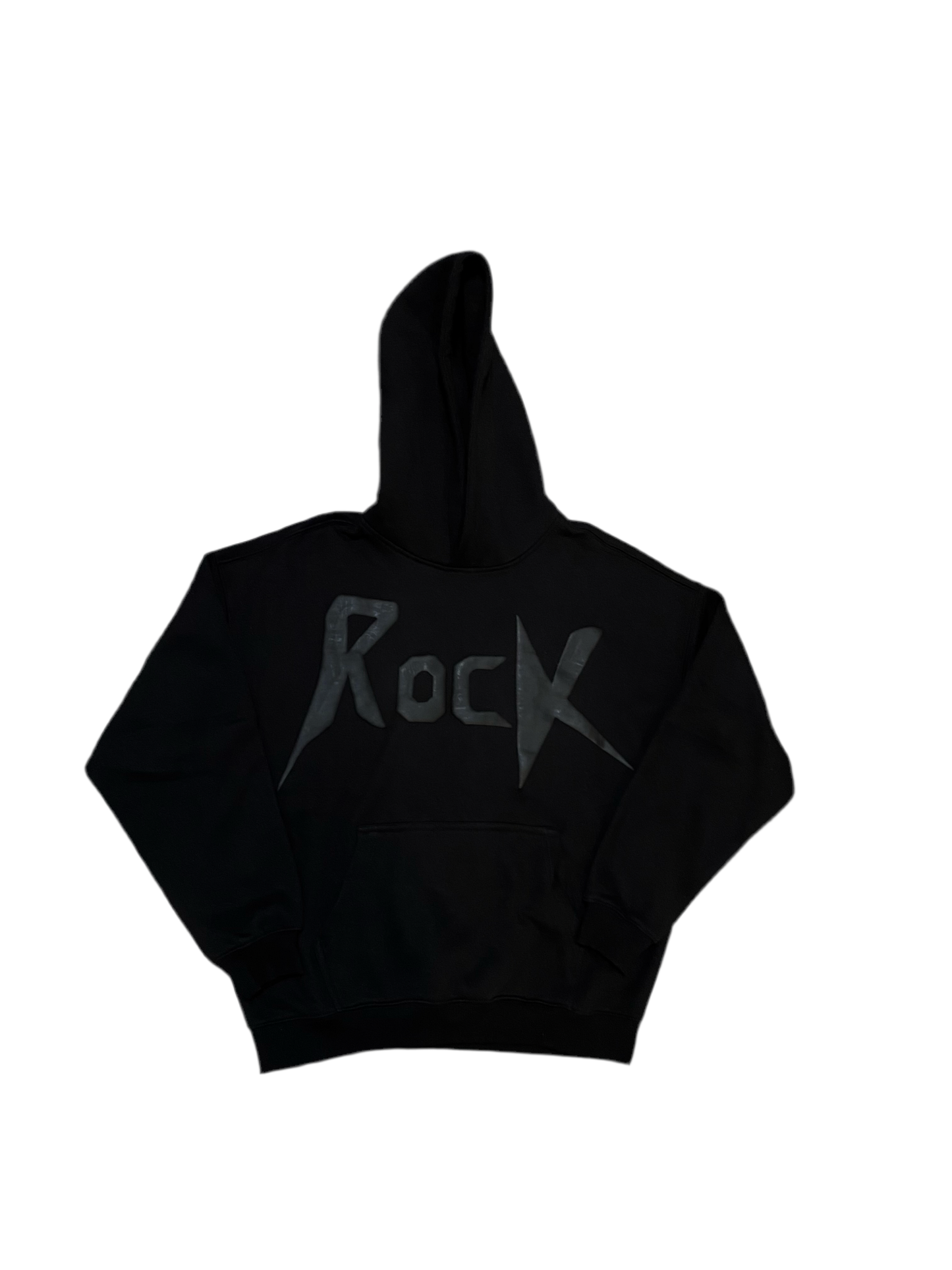 “Rock” Black Puff Print Hoodie