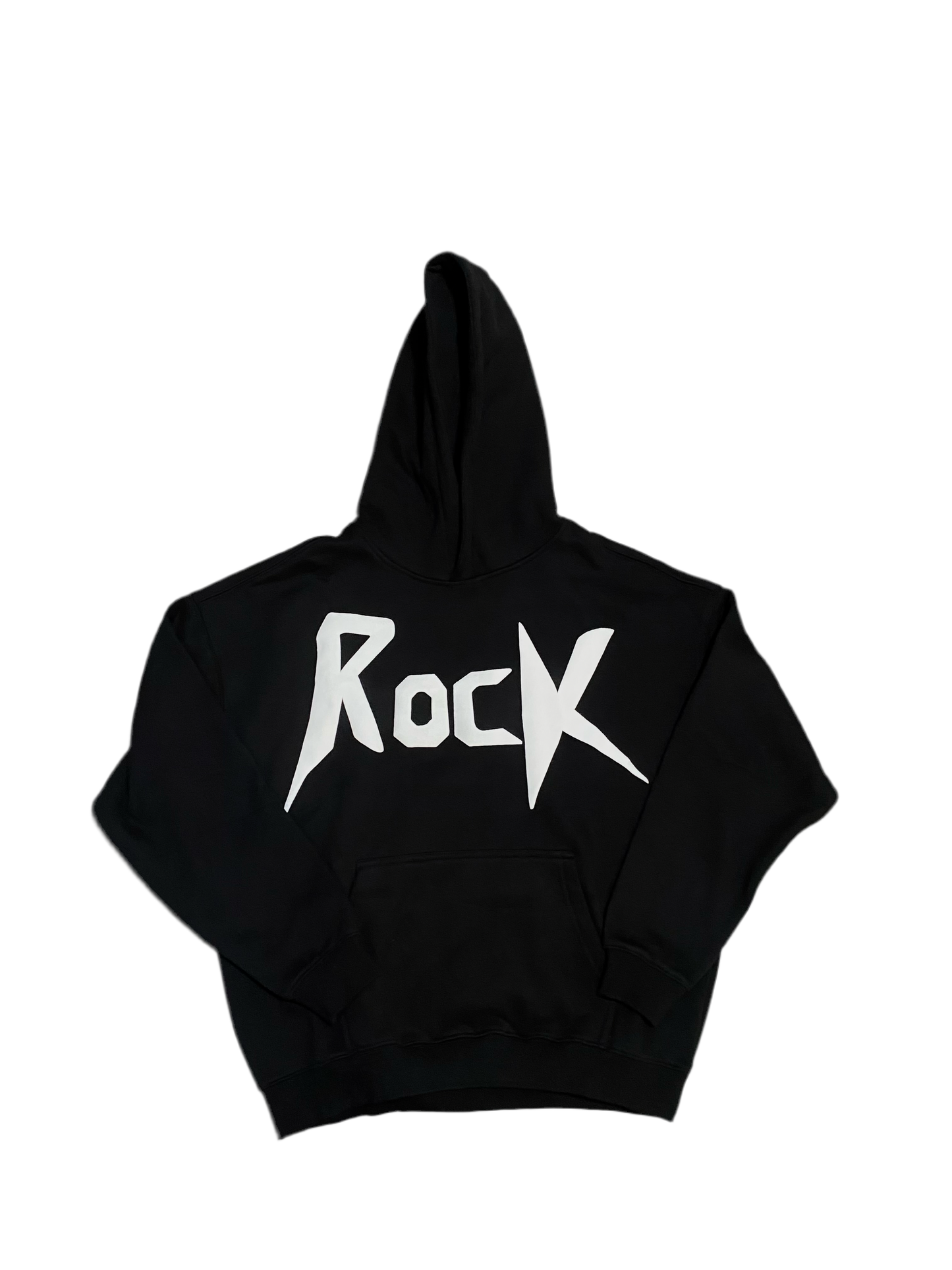 “Rock” White Puff Print Hoodie